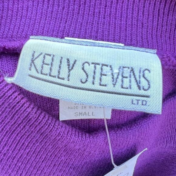 Kelly Stevens Vintage Purple Ribbed Mock Neck Long Sleeve Sweater Women’s Small - Picture 3 of 6